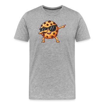 Chocolate Chip Cookie Cartoon Character - Men's Premium Organic T-Shirt - heather grey - Front - Damien (186cm)