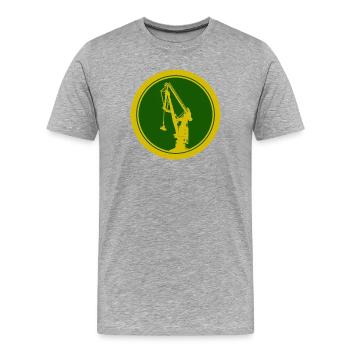 Hafenkran Silhouette 02 - Männer Premium Bio T-Shirt - Grau meliert - Vorne - Damien (186cm)