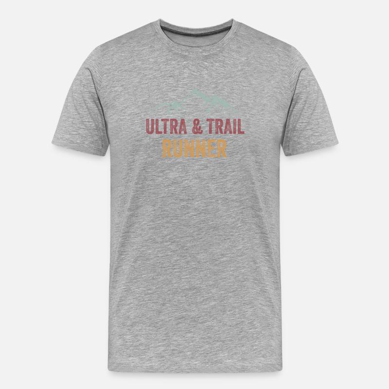 Ultra & Trail Runner - Männer Premium Bio T-Shirt - Grau meliert