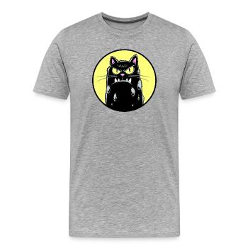Black cat - Men's Premium Organic T-Shirt - heather grey - Front - Damien (186cm)