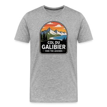 Col du Galibier Radsport-Panel - Männer Premium Bio T-Shirt - Grau meliert - Vorne - Damien (186cm)