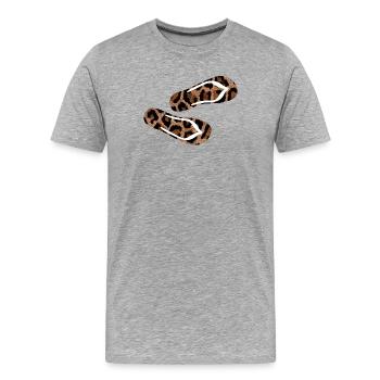 Slippers Leolook Flip Flops Fashion Jaguar Animal Print - Men's Premium Organic T-Shirt - heather grey - Front - Damien (186cm)