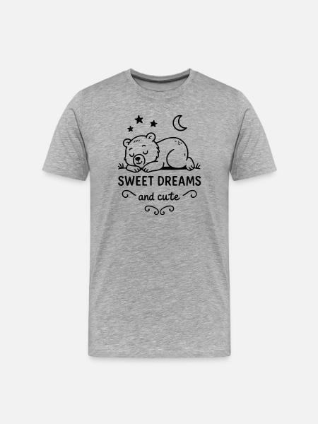 Rêves doux - T-shirt bio Premium Homme - gris chiné