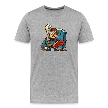Toilet Roll Festival Toilet Hero WC Daily Struggle - Men's Premium Organic T-Shirt - heather grey - Front - Damien (186cm)