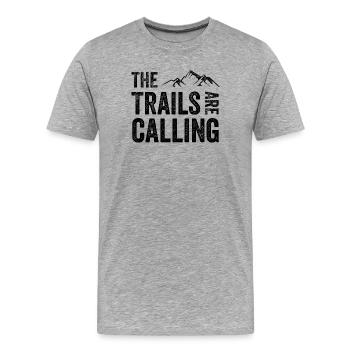 Die Spuren rufen - Männer Premium Bio T-Shirt - Grau meliert - Vorne - Damien (186cm)