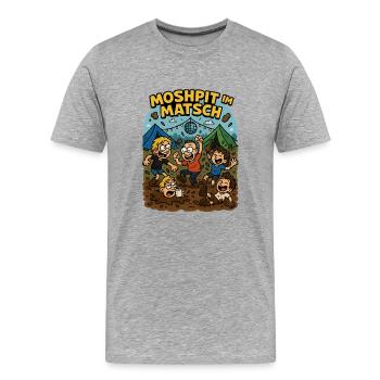 Festival Crew Crowd im Matsch Festival Camping - Männer Premium Bio T-Shirt - Grau meliert - Vorne - Damien (186cm)