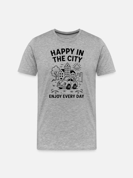 happycity - Men's Premium Organic T-Shirt - heather grey