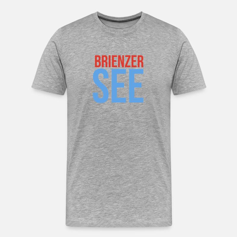 Brienzersee Souvenir - Männer Premium Bio T-Shirt - Grau meliert