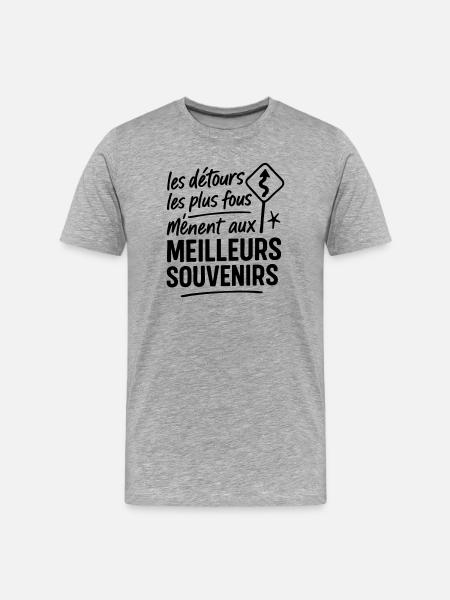 Illustration Éco-Responsable Nature - T-shirt bio Premium Homme - gris chiné