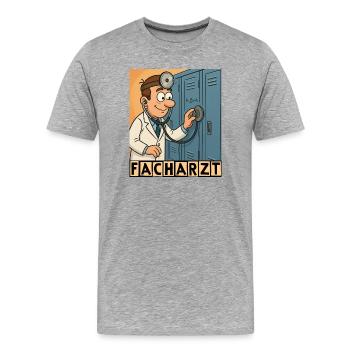 Facharzt by Rico Beck - Männer Premium Bio T-Shirt - Grau meliert - Vorne - Damien (186cm)