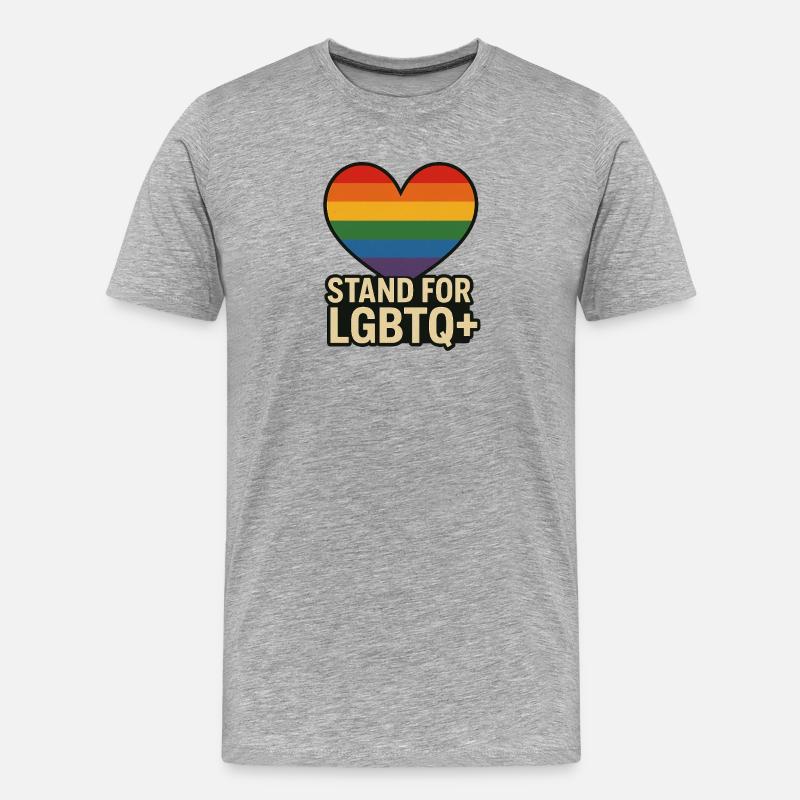 Pride Heart LGBT Support Design - Men's Premium Organic T-Shirt - heather grey