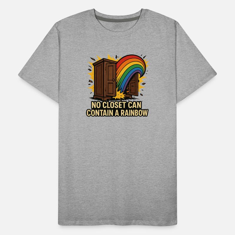 Illustration de l’arc-en-ciel s’échappant du placard T-shirt bio Premium Homme