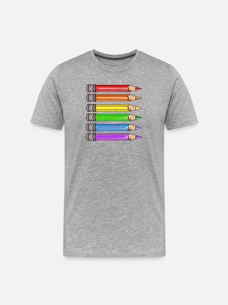 PRIDE RAINBOW FLAG - Men's Premium Organic T-Shirt - heather grey