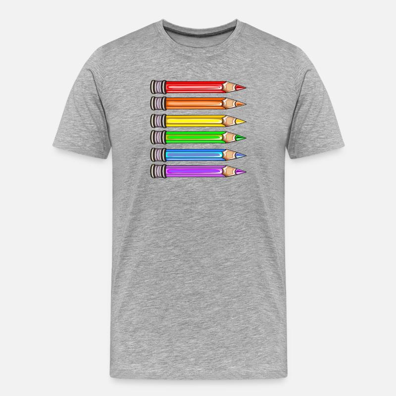 PRIDE REGENBOGEN FAHNE - Männer Premium Bio T-Shirt - Grau meliert