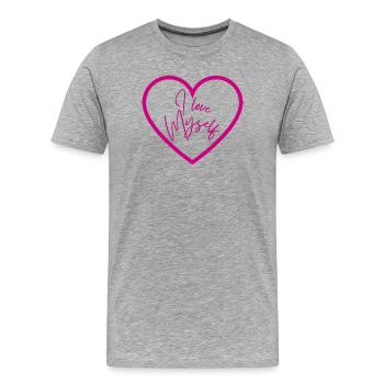 I Love Myself - Men's Premium Organic T-Shirt - heather grey - Front - Damien (186cm)