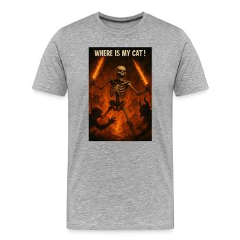 Where is my Cat! - Men's Premium Organic T-Shirt - heather grey - Front - Damien (186cm)