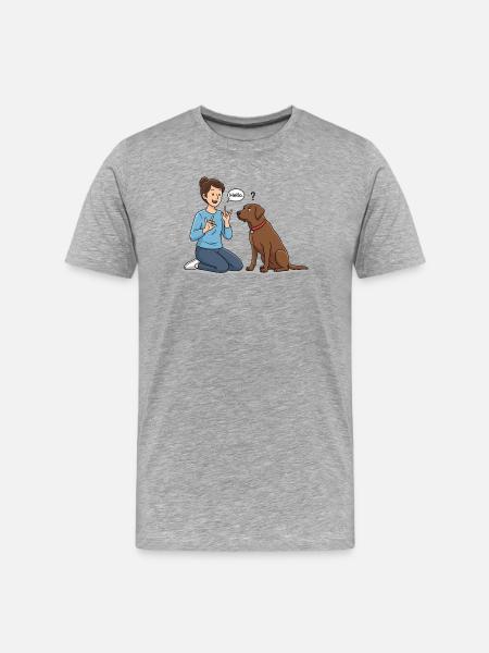 Sign language for dogs – Hello ! - Men's Premium Organic T-Shirt - heather grey