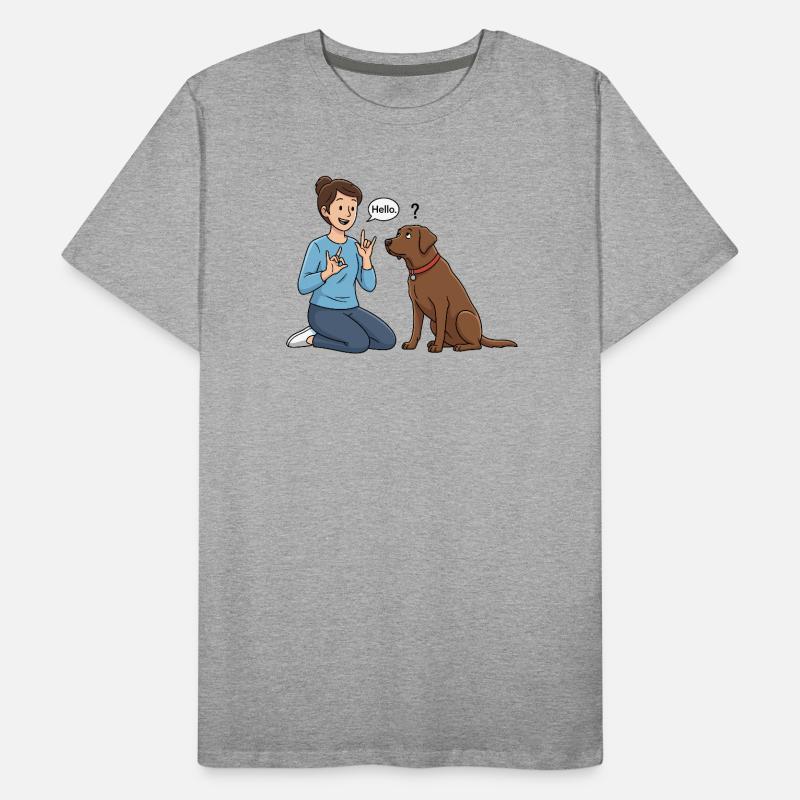 Sign language for dogs – Hello ! Men's Premium Organic T-Shirt