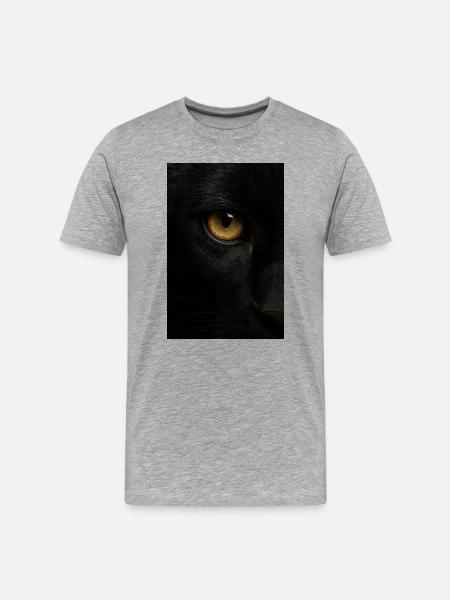 Mystischer Schwarzer Panther Blick - Men's Premium Organic T-Shirt - heather grey
