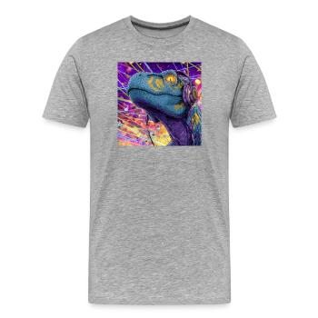 Raptor Rave - Männer Premium Bio T-Shirt - Grau meliert - Vorne - Damien (186cm)