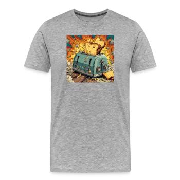 Toast Assault - Männer Premium Bio T-Shirt - Grau meliert - Vorne - Damien (186cm)