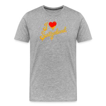 I love Switzerland - Men's Premium Organic T-Shirt - heather grey - Front - Damien (186cm)