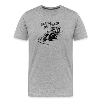 rarely off track - Men's Premium Organic T-Shirt - heather grey - Front - Damien (186cm)