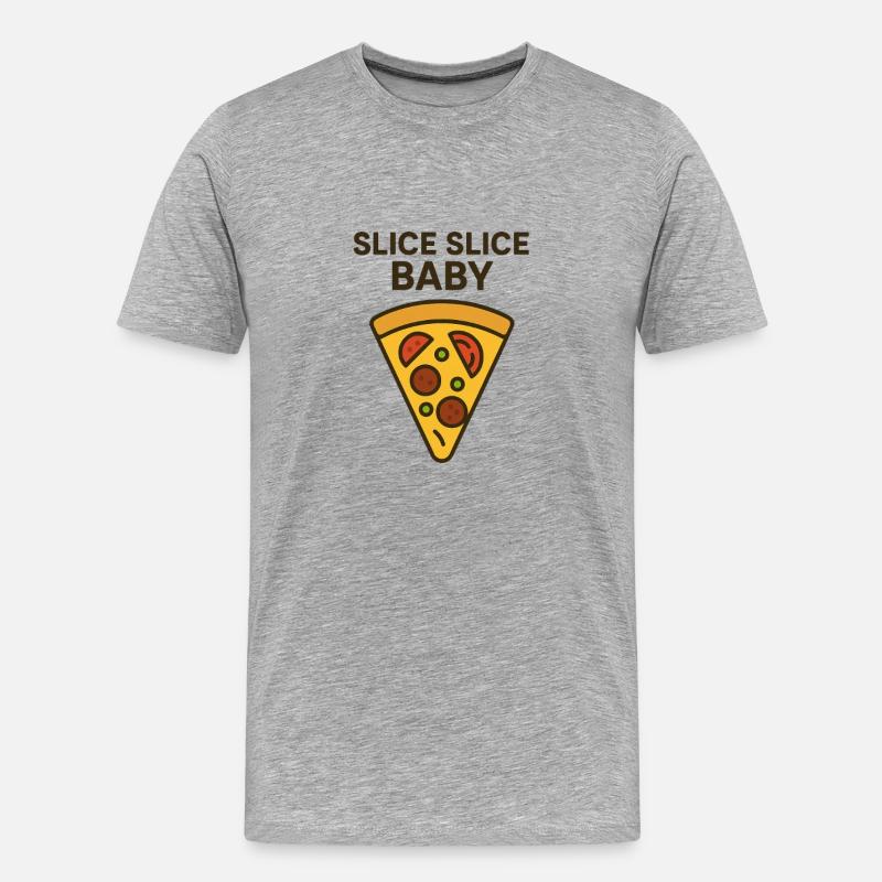 Slice Slice Baby Motivational Design - Männer Premium Bio T-Shirt - Grau meliert