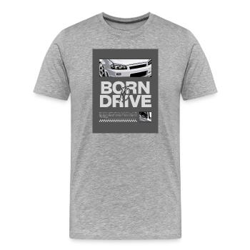 Born to Drive Motorsport R34 GTR Racing Tuning - Men's Premium Organic T-Shirt - heather grey - Front - Damien (186cm)