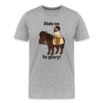 Chevauchez vers la gloire - T-shirt bio Premium Homme - gris chiné - Devant - Damien (186cm)