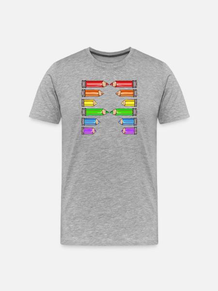 LETTER A NAME SCHOOL CRAYONS - Men's Premium Organic T-Shirt - heather grey