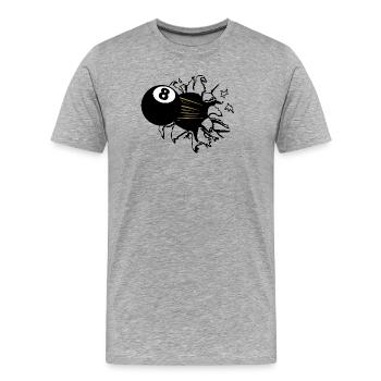 8-Ball Goldschweif - Männer Premium Bio T-Shirt - Grau meliert - Vorne - Damien (186cm)