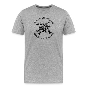 Parachutisme - T-shirt bio Premium Homme - gris chiné - Devant - Damien (186cm)