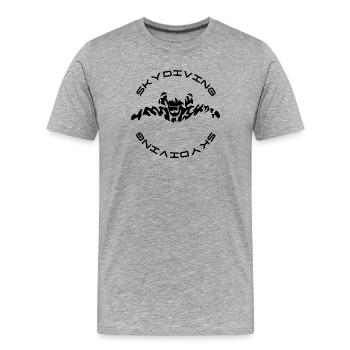 Skydiver - Men's Premium Organic T-Shirt - heather grey - Front - Damien (186cm)