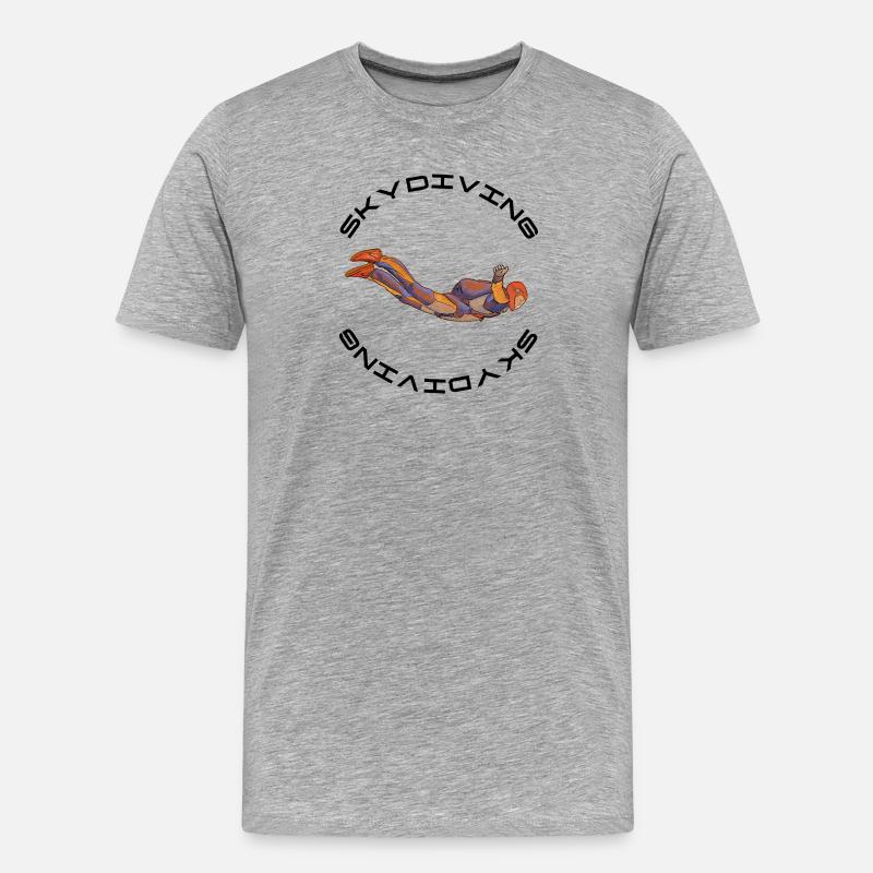 Skydiver - Männer Premium Bio T-Shirt - Grau meliert