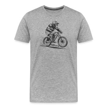 Mtb - Männer Premium Bio T-Shirt - Grau meliert - Vorne - Damien (186cm)
