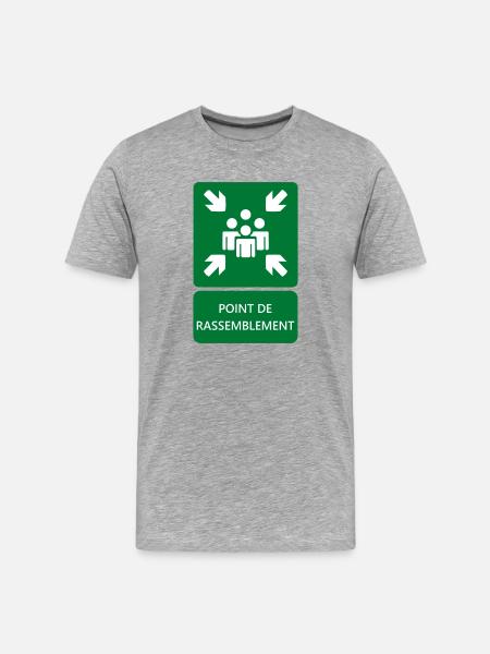 assembly point sign, signage - Men's Premium Organic T-Shirt - heather grey