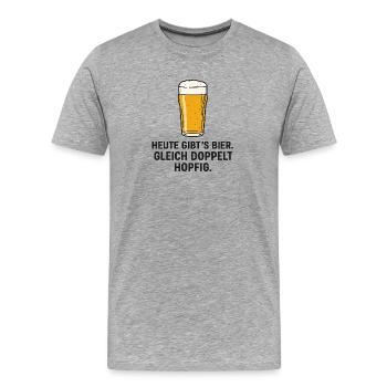 Humorvolles Biermotiv für Samstage - Männer Premium Bio T-Shirt - Grau meliert - Vorne - Damien (186cm)