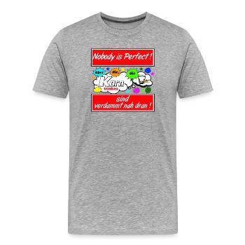 Korntrinker Spruchmotiv - Männer Premium Bio T-Shirt - Grau meliert - Vorne - Damien (186cm)