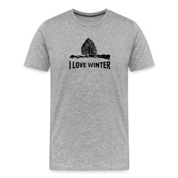 I love winter with a barren bath - Men's Premium Organic T-Shirt - heather grey - Front - Damien (186cm)