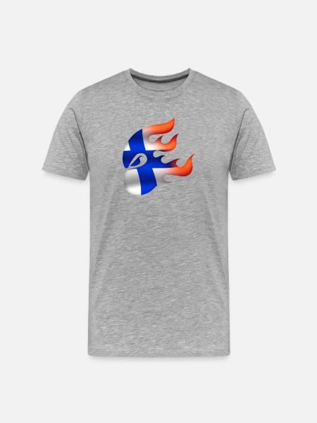 Flag of Finland - Finland - Ninja - Men's Premium Organic T-Shirt - heather grey