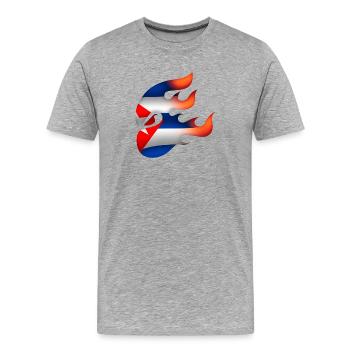 Drapeau de Cuba - Cuba - Ninja - T-shirt bio Premium Homme - gris chiné - Devant - Damien (186cm)