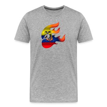 Drapeau de l’Équateur - Équateur - Ninja - T-shirt bio Premium Homme - gris chiné - Devant - Damien (186cm)