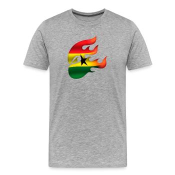 Drapeau du Ghana - Ghana - Ninja - T-shirt bio Premium Homme - gris chiné - Devant - Damien (186cm)