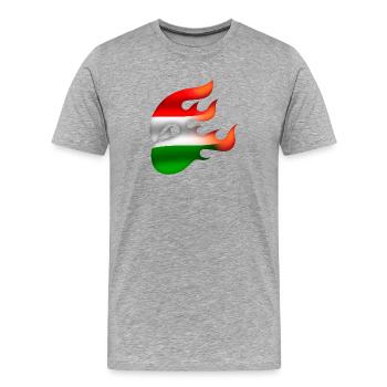 Drapeau de la Hongrie - Hongrie - Ninja - T-shirt bio Premium Homme - gris chiné - Devant - Damien (186cm)