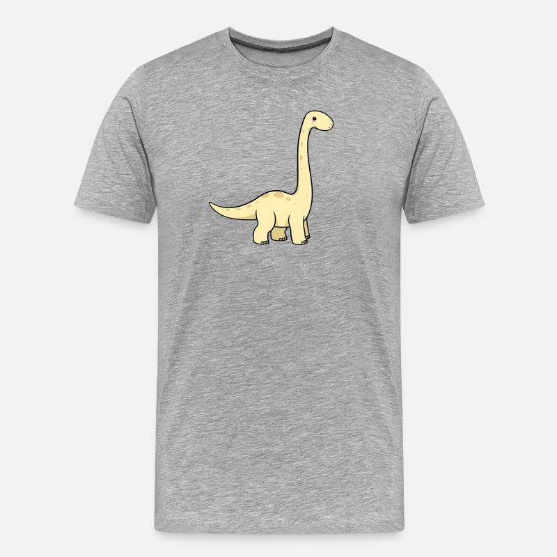 Brachiosaurus Dinosaurier - Männer Premium Bio T-Shirt - Grau meliert