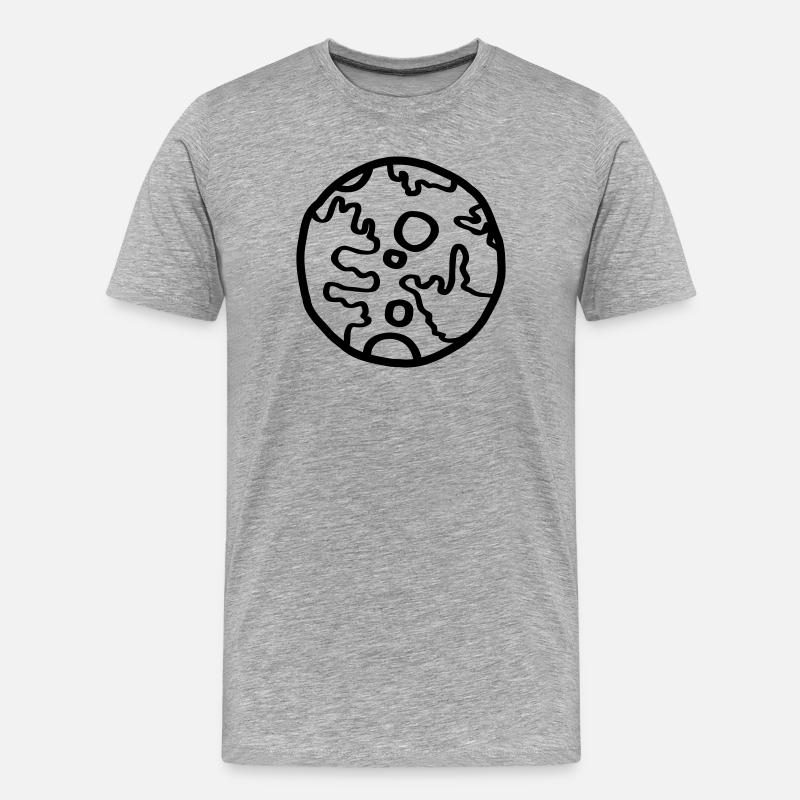 Planet Space Doodle Einfach - Männer Premium Bio T-Shirt - Grau meliert