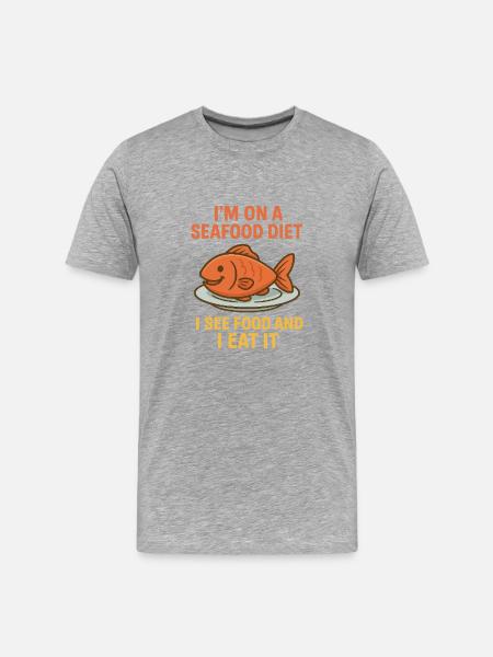 Seefood diet - Men's Premium Organic T-Shirt - heather grey