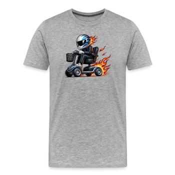 Race mobility scooter blue - Men's Premium Organic T-Shirt - heather grey - Front - Damien (186cm)
