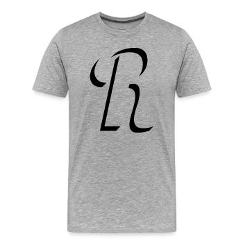 Letter R, name, the letter R - Men's Premium Organic T-Shirt - heather grey - Front - Damien (186cm)